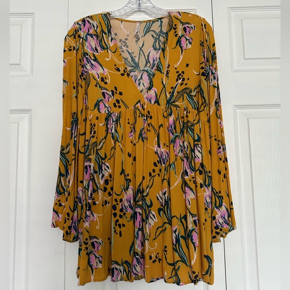 Free People Mustard Floral Dress - Picture 5 of 8